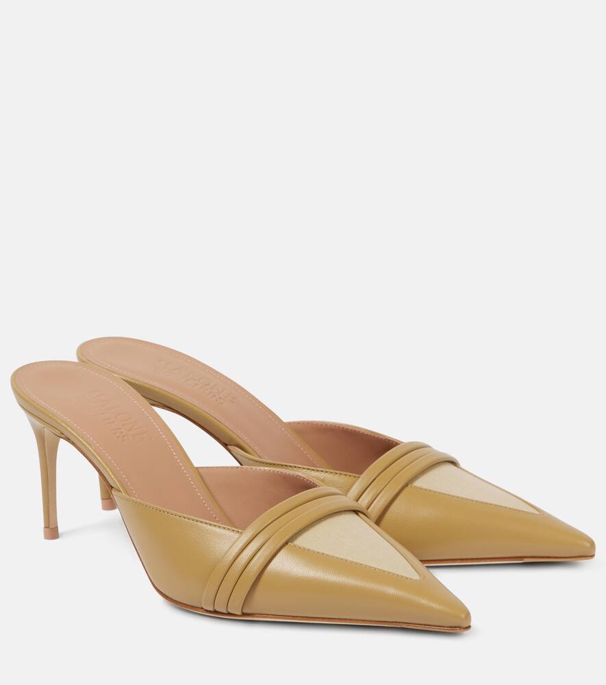 Тарон 70 кожаные мюли Malone Souliers, Ecru/Ecru