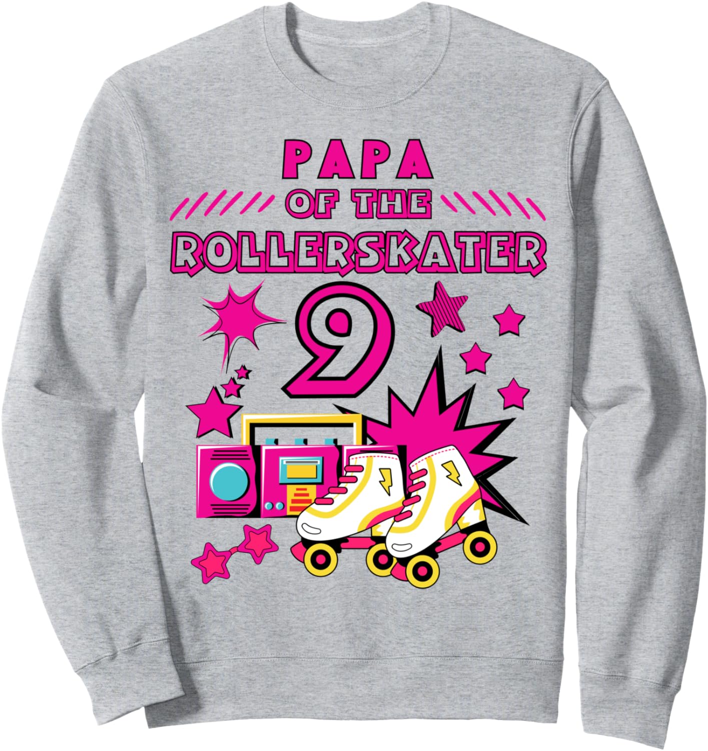

Яркая толстовка для папы-роллера на 9-й день рождения, семейную вечеринку Family Look Roller Skating Theme Decorations Gifts, серый