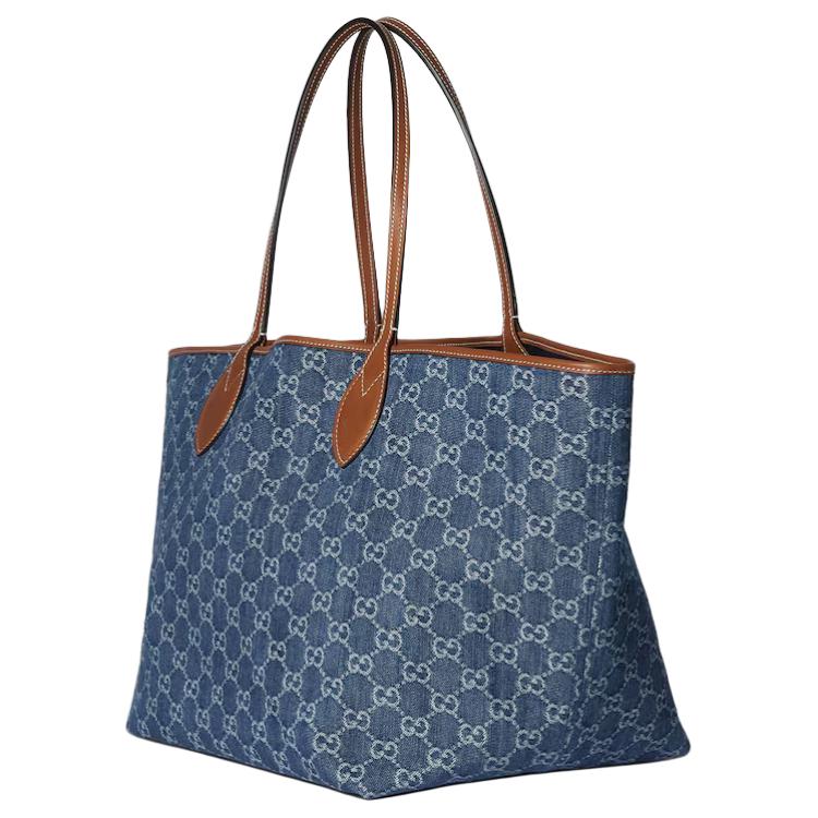 Сумка-шоппер Gucci Totissima из джинсовой ткани, синяя — фото 3