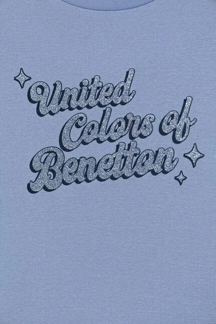 Лонгслив детский хлопковый United Colors of Benetton, синий — фото 3