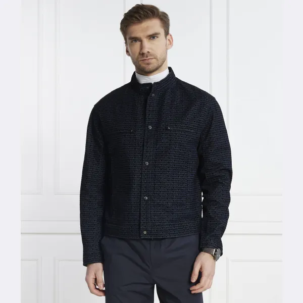 Джинсовая куртка-блузон стандартного кроя Emporio Armani, синий — фото 2