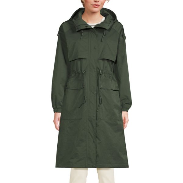 

Женское пальто с эффектом креш Lands' End, цвет rich olive green