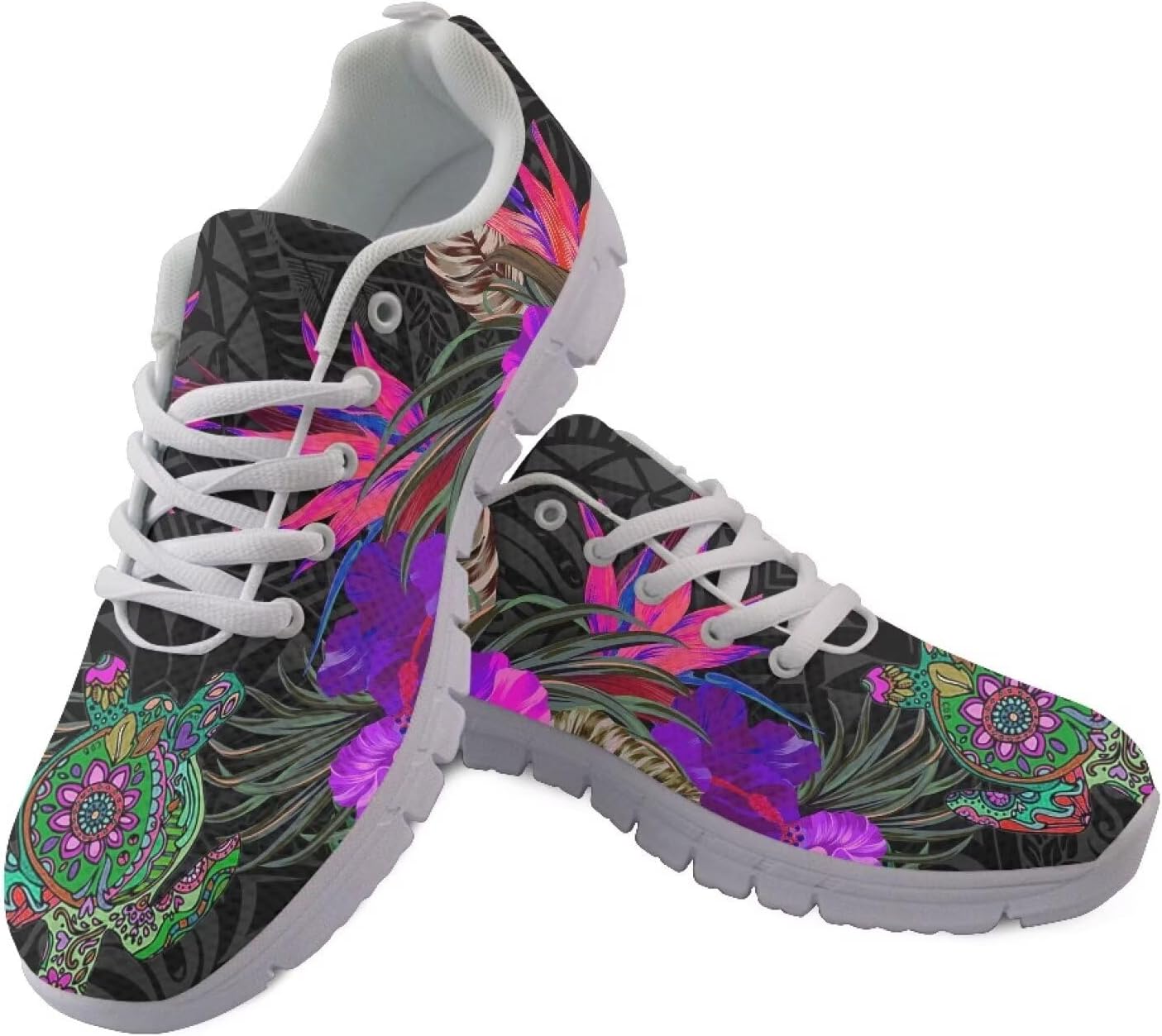 

Кроссовки для ходьбы и бега AmzPrint с гавайским полинезийским племенным принтом, для мужчин, пурпурный