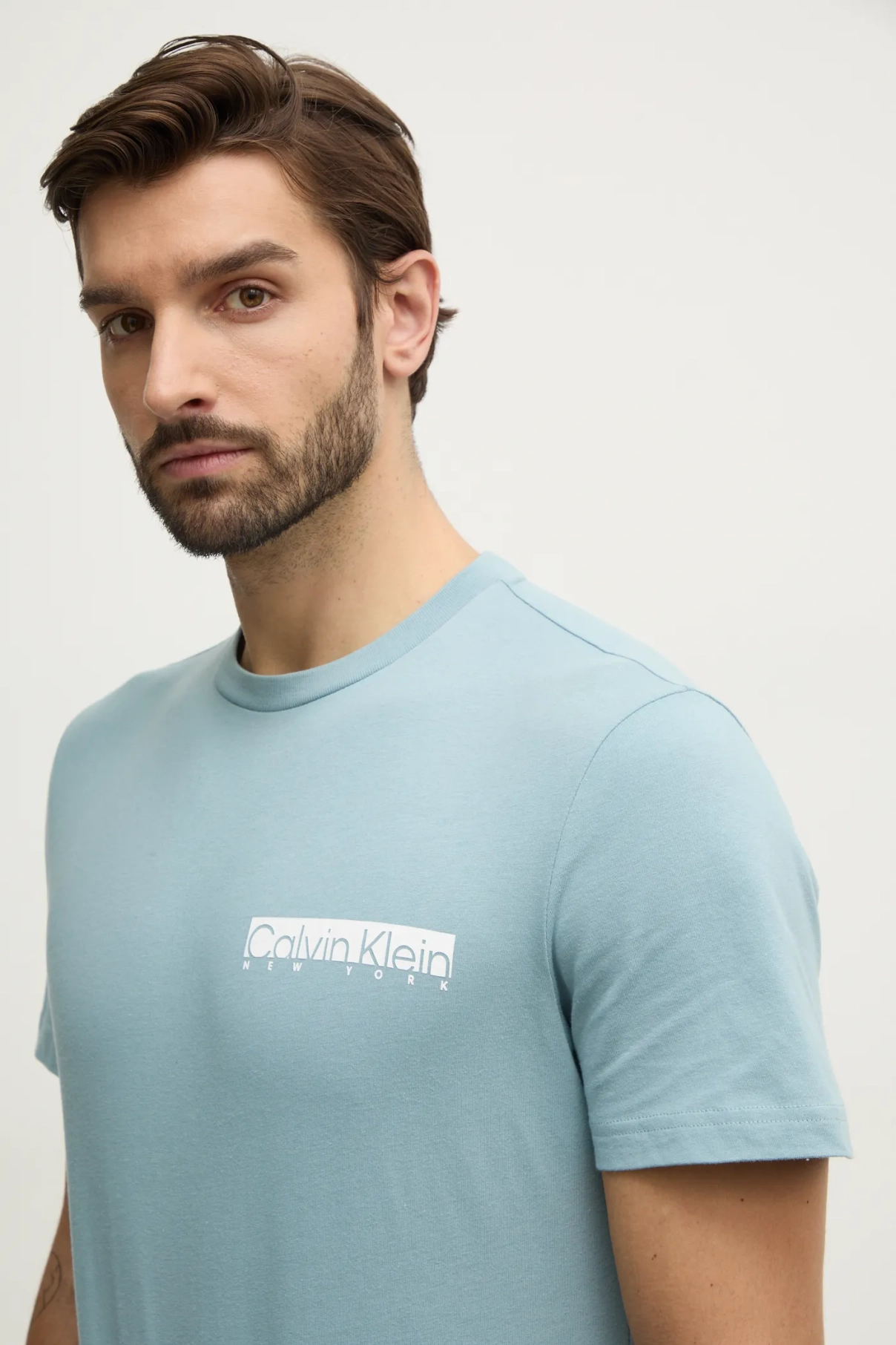 

Хлопковая футболка Calvin Klein, бирюзовый