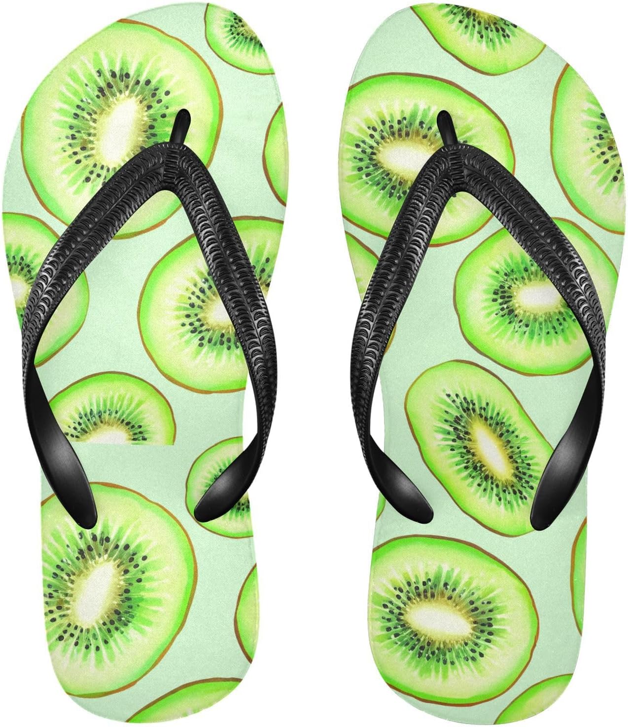 

Мужские пляжные шлепанцы с зеленым киви, резиновые нескользящие летние тапочки для душа и прогулок Sinestour
