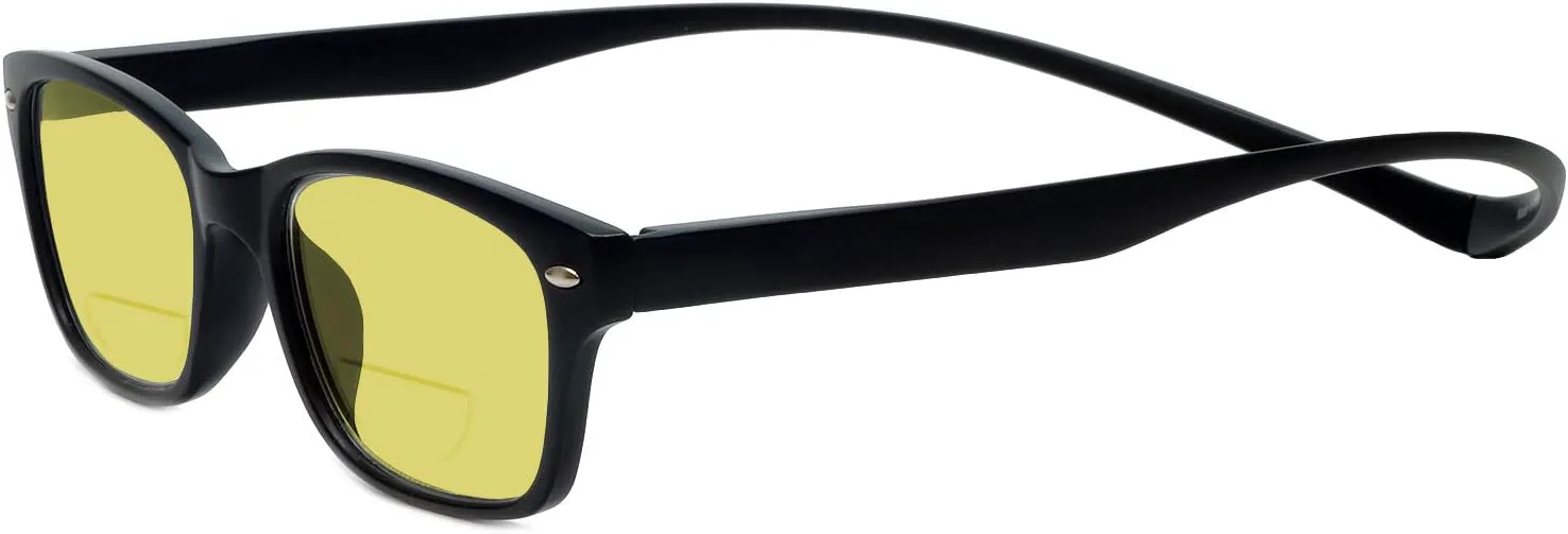 

Магнитные поляризованные бифокальные солнцезащитные очки Magz Greenwich, унисекс, с застежкой на шею, для чтения, с длинными дужками, Matte Black/Yellow Lens