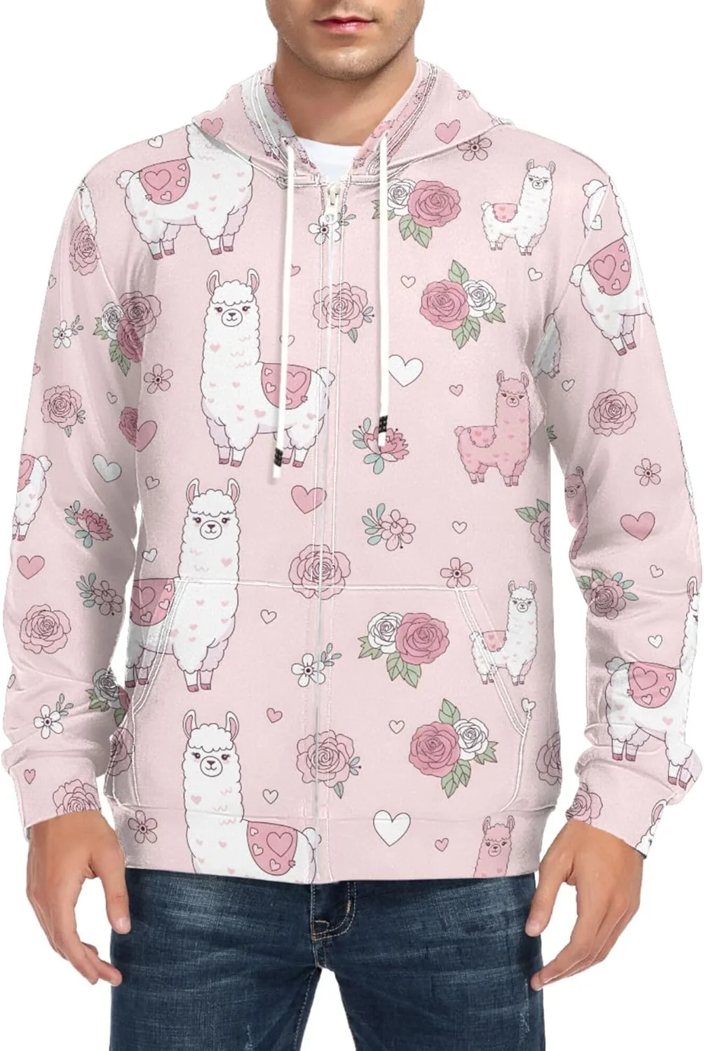 

Мужская толстовка с капюшоном на молнии Alpaca с принтом CUPADA