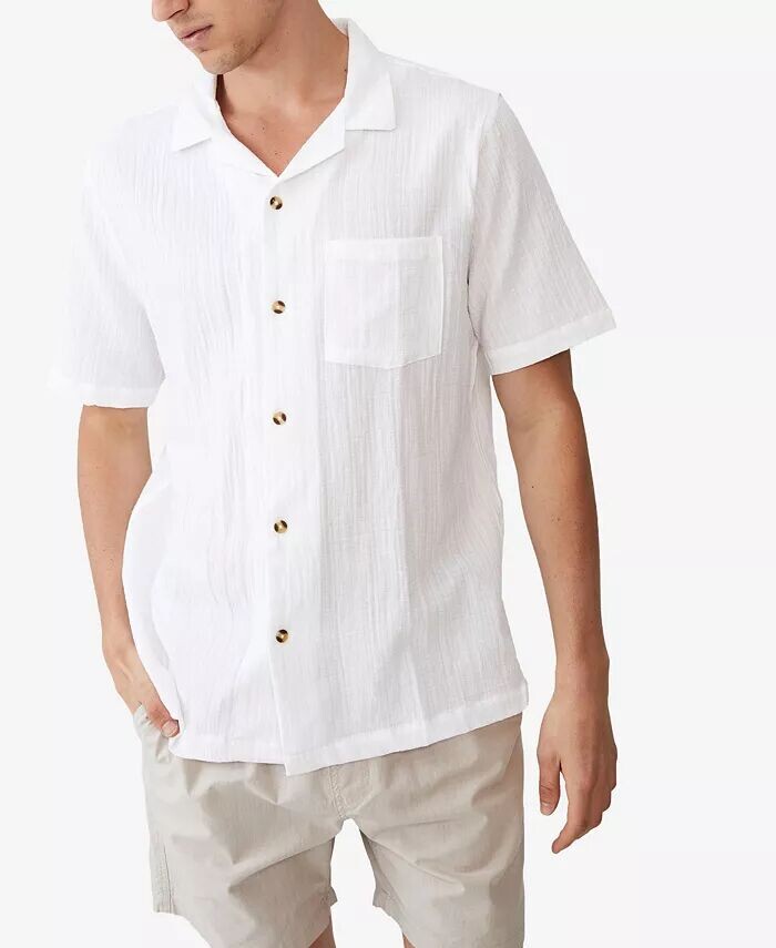 

Мужская рубашка Riviera с коротким рукавом COTTON ON, белый