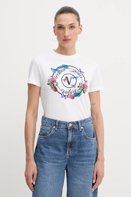 

Хлопковая футболка Versace Jeans Couture, белый
