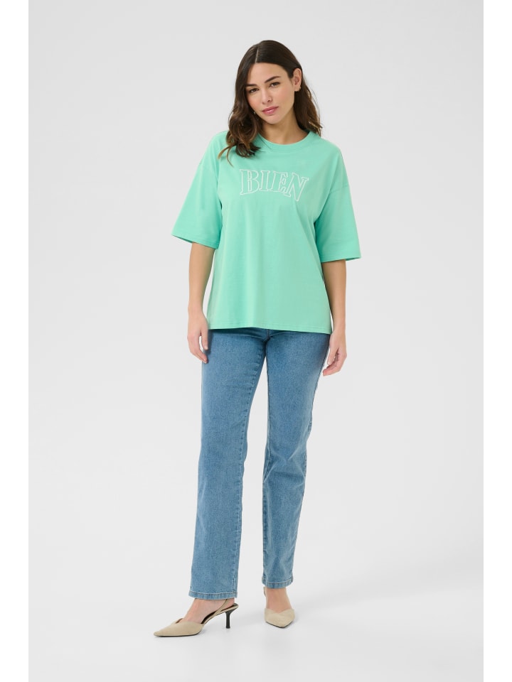 

Футболка KAharries, свободного кроя, цвет: голубой, с вышивкой мелом Kaffe, Синий, Футболка KAharries, свободного кроя, цвет: голубой, с вышивкой мелом Kaffe