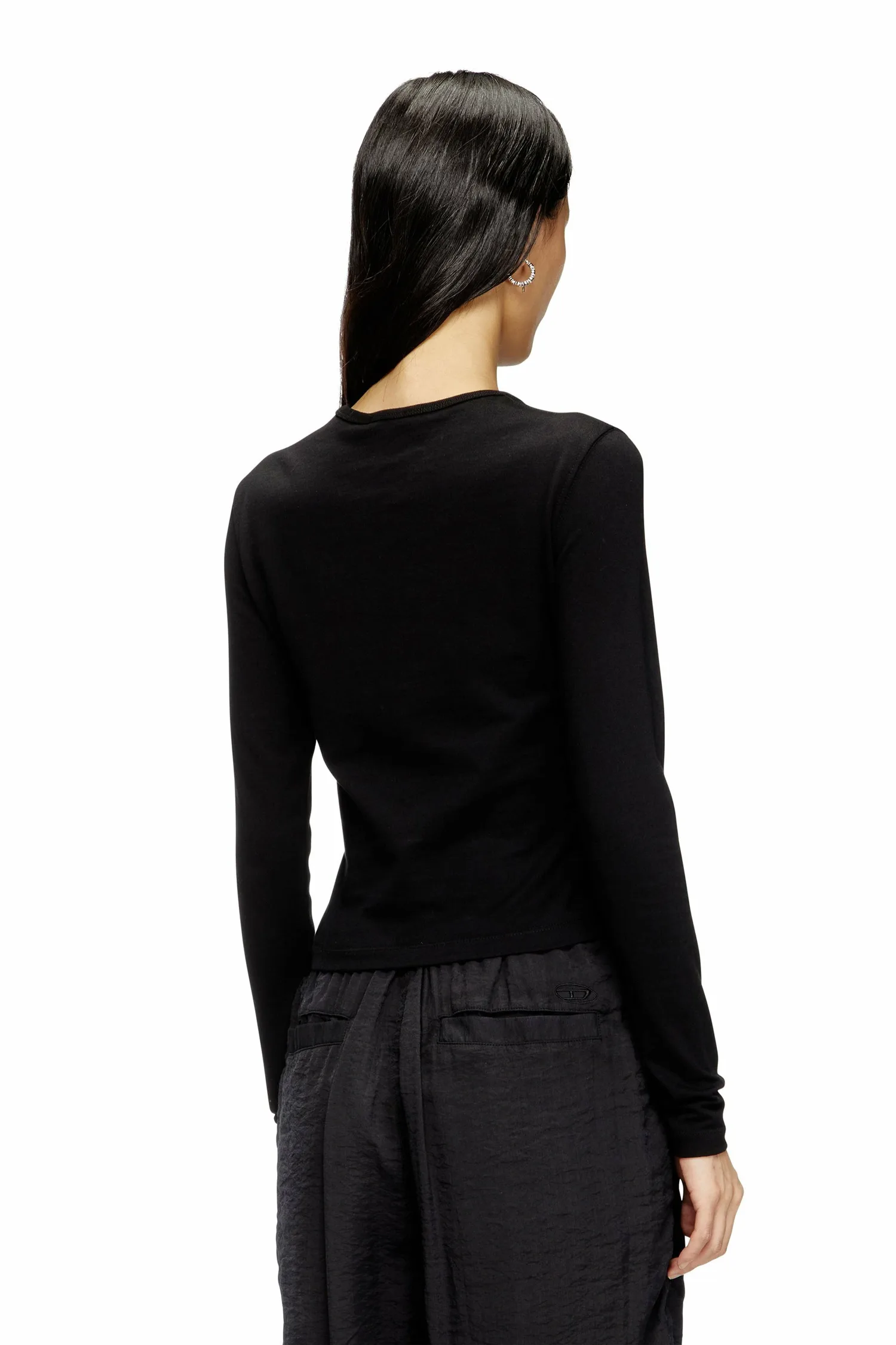 Женская футболка с длинным рукавом T-UNCUTIE-LONG-LS-OD Diesel, black — фото 3