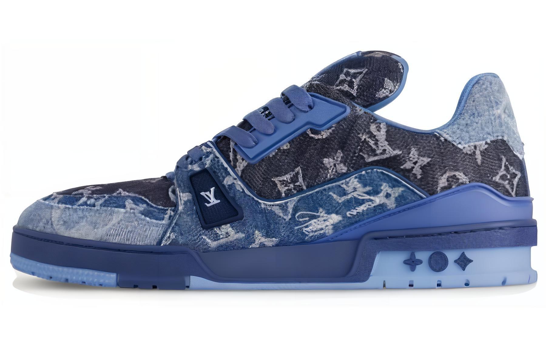 

LOUIS VUITTON Кроссовки для скейтбординга Trainer Low Top, мужские, синие