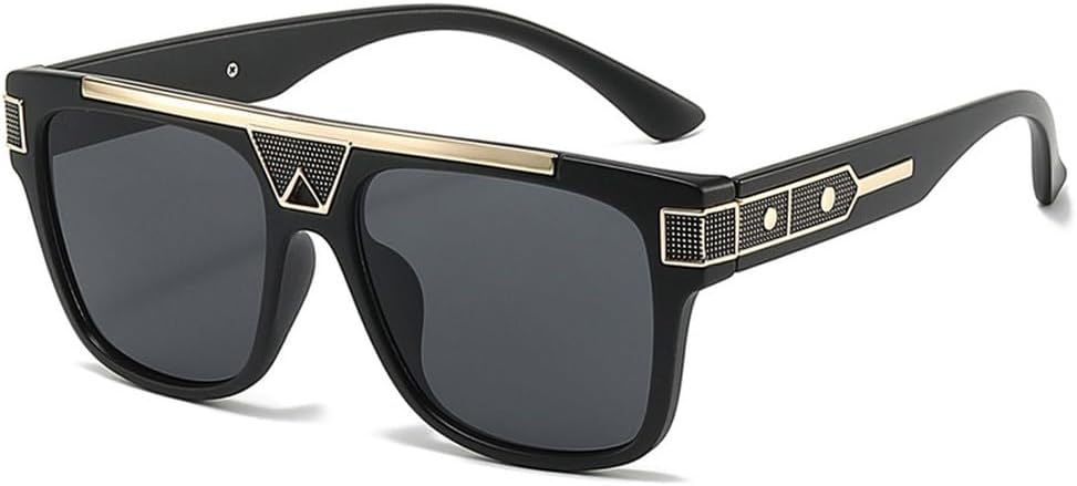 

Роскошные солнцезащитные очки в крупной оправе, винтажные, с заклепками, зеркальные, для мужчин и женщин, из сплава, для активного отдыха, с защитой от УФ-излучения UV400 generic, Black Gray