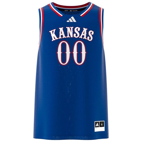 Мужская баскетбольная майка Kansas Jayhawks #00 royal Adidas — фото 3