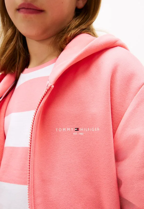 Толстовка на молнии из флиса с начесом и капюшоном Tommy Hilfiger, Tropical Blush — фото 4