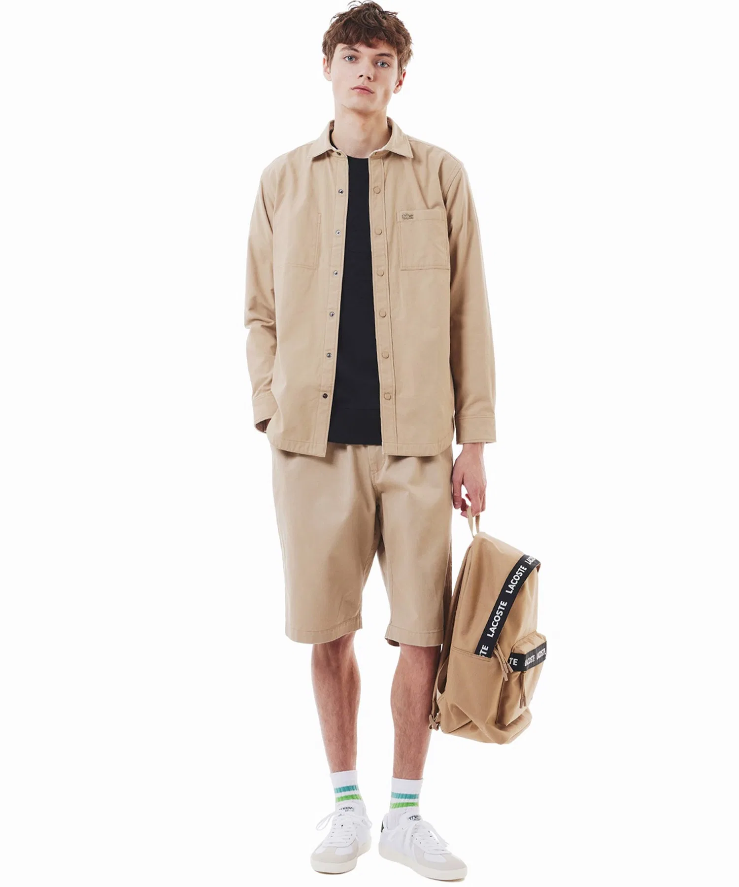 Рубашка LACOSTE Классическая, Хлопковая, Тёмно-синяя — фото 4