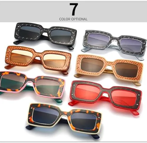 

Ретро женские солнцезащитные очки UV400 коричневого цвета с леопардовым принтом, толстая квадратная оправа, стильные летние подарки для женщин MTZJH, Beige F Blue