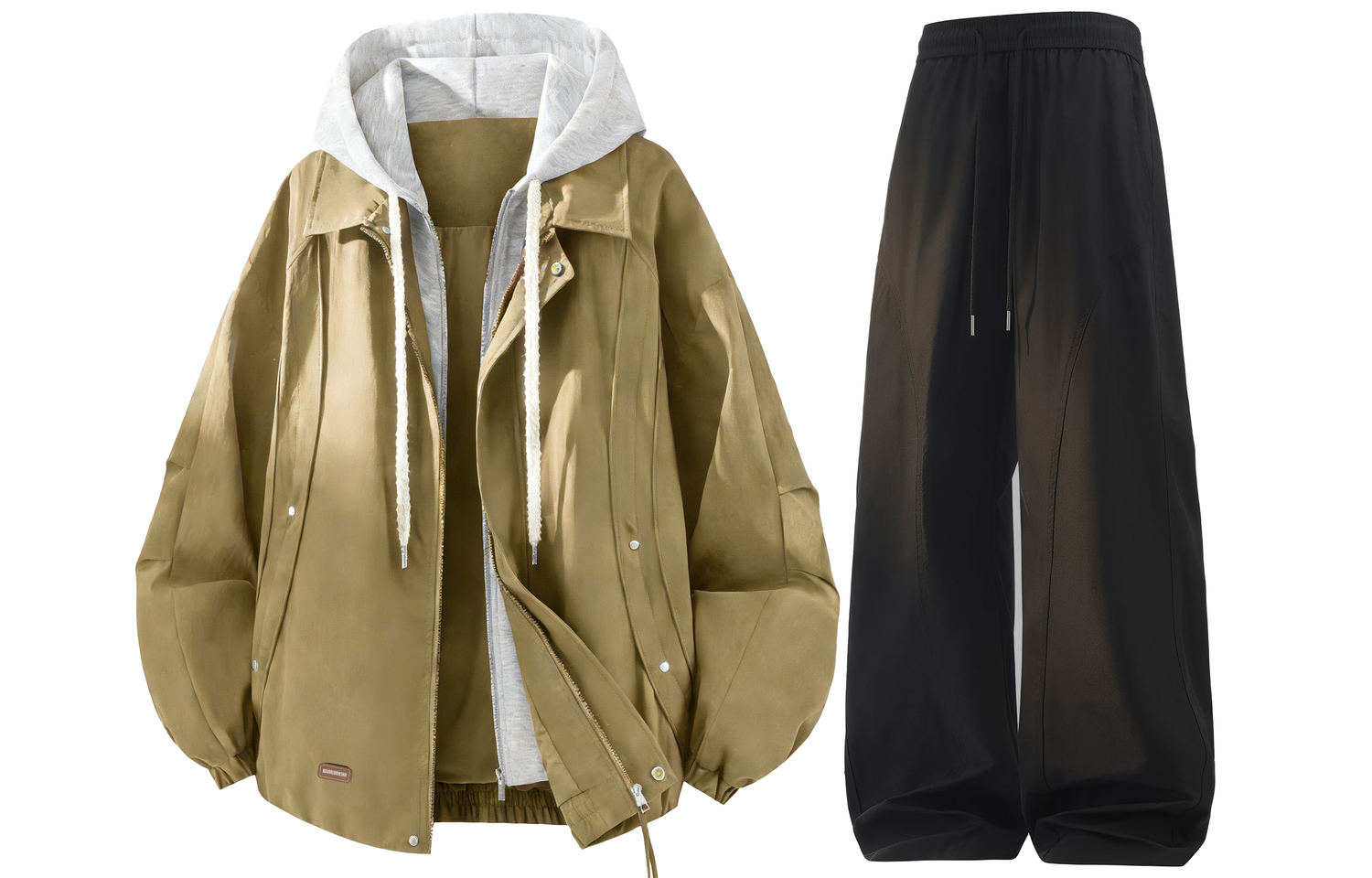 

Повседневный худи Unisex Casual Sportswear WARRIOR, хаки+черный[free diy badge]