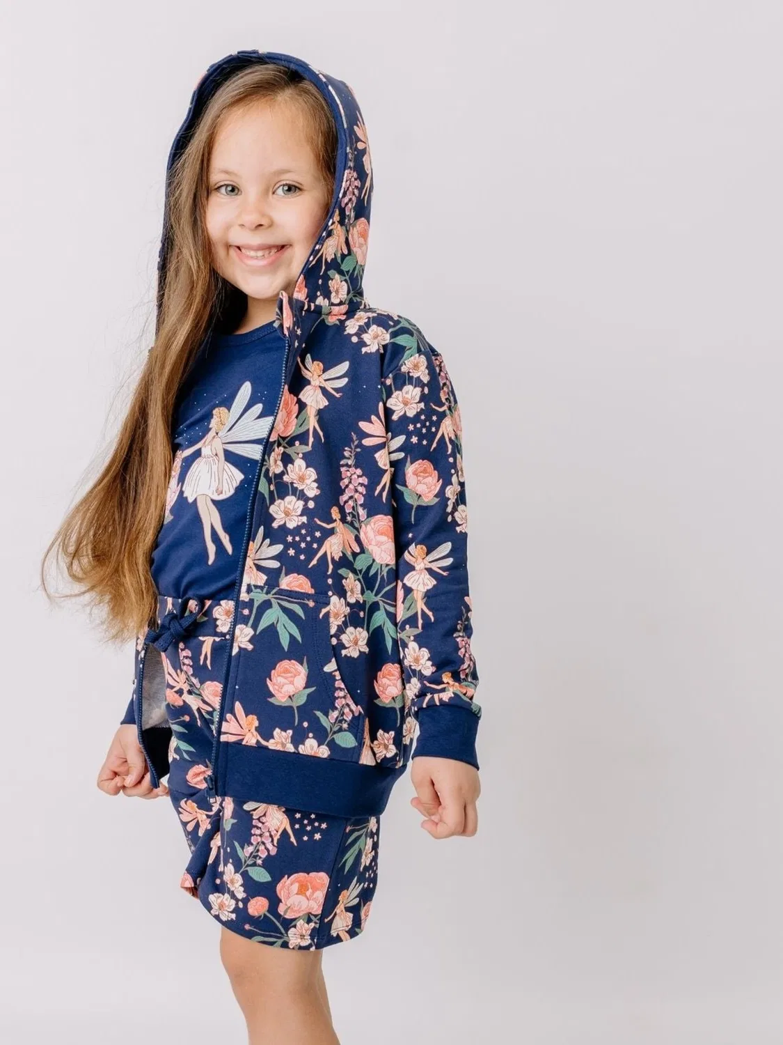Толстовка на молнии 'Walkiddy - Fairies and Flowers Sweat Jacket' Walkiddy, Navy — фото 2
