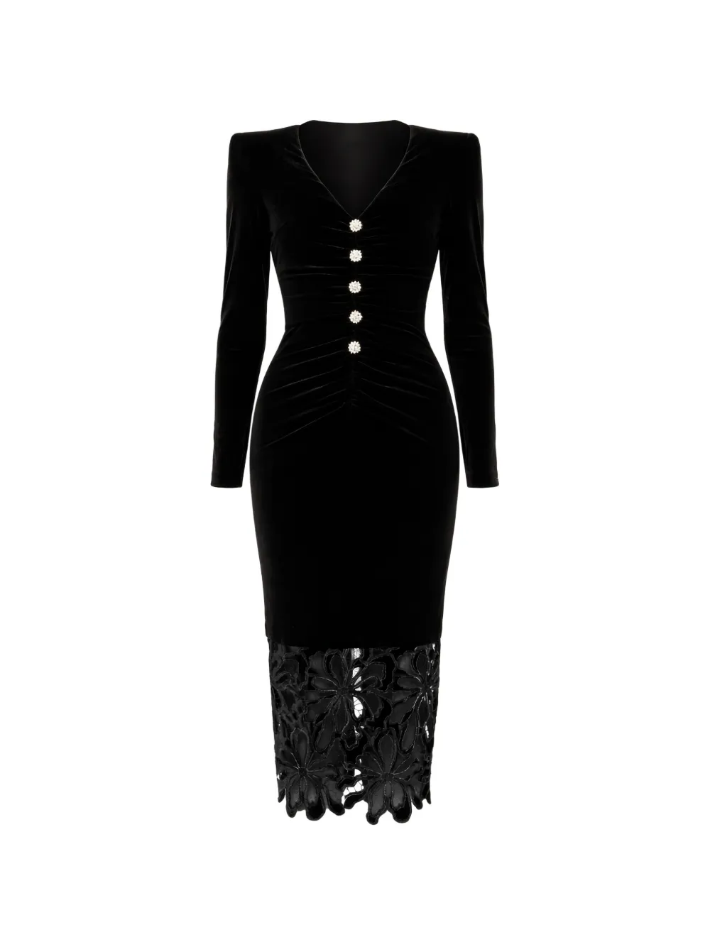 

Платье миди с кружевной отделкой Nissa, черный