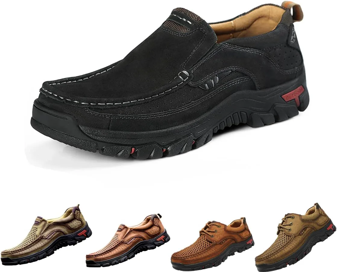 

Мужские слипоны AINIJIA&HOLO из кожи, большие размеры, рабочие туфли, ручная работа, повседневная и походная обувь, обувь для папы для улицы