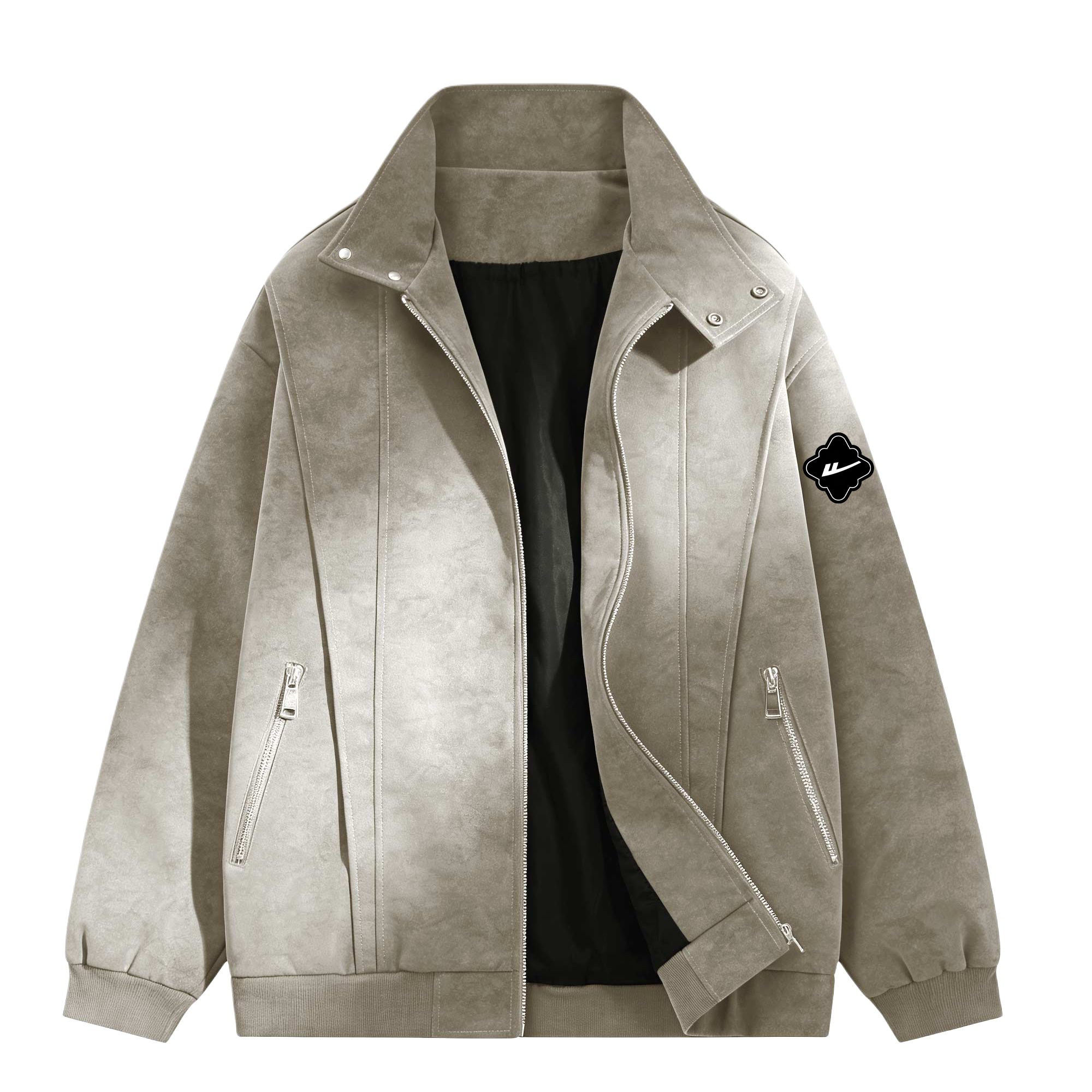 

Куртка женская с воротником стойка утепленная WARRIOR, серый (diy badge)