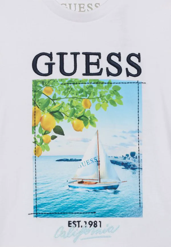 Детская футболка унисекс с принтом Guess, Pure White — фото 4