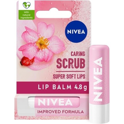 

NIVEA 2в1 Ухаживающий скраб для губ 4,8 г Бальзам для губ с маслом шиповника и витамином Е мягко отшелушивает, обеспечивая сверхмягкие губы Интенсивный уход за губами