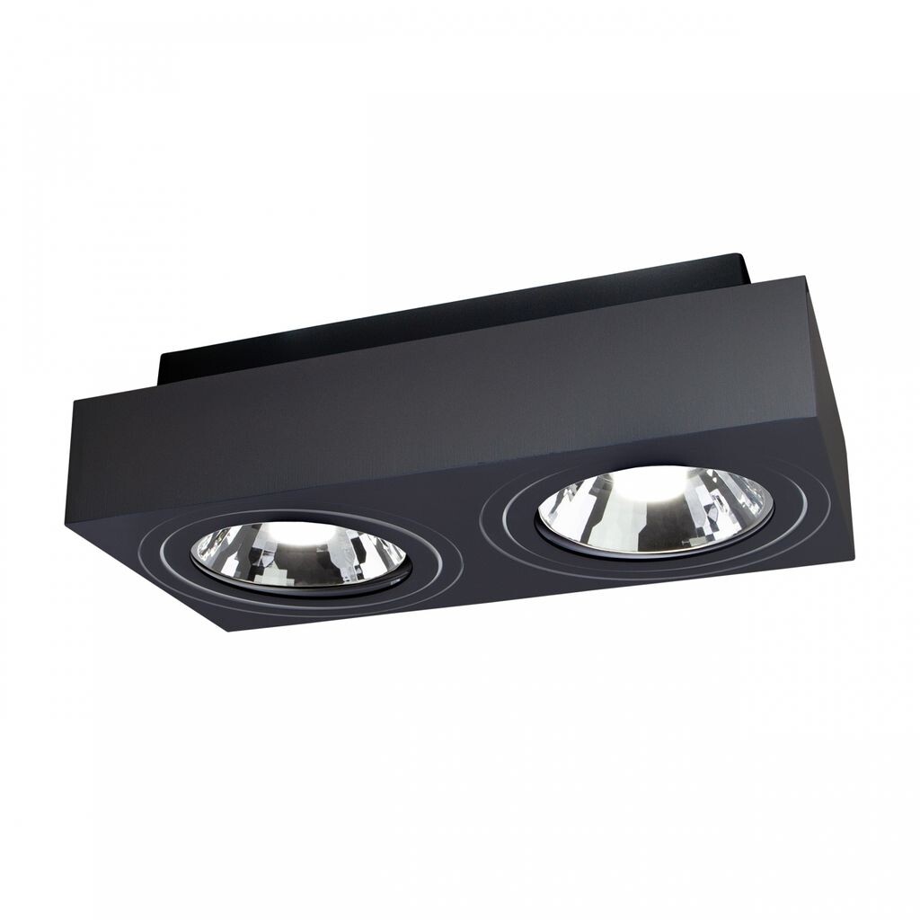 

Spectrum LED Mirora GU10 AR111 двухсторонний потолочный светильник черный поворотный IP20 макс.2x35Вт квадратный