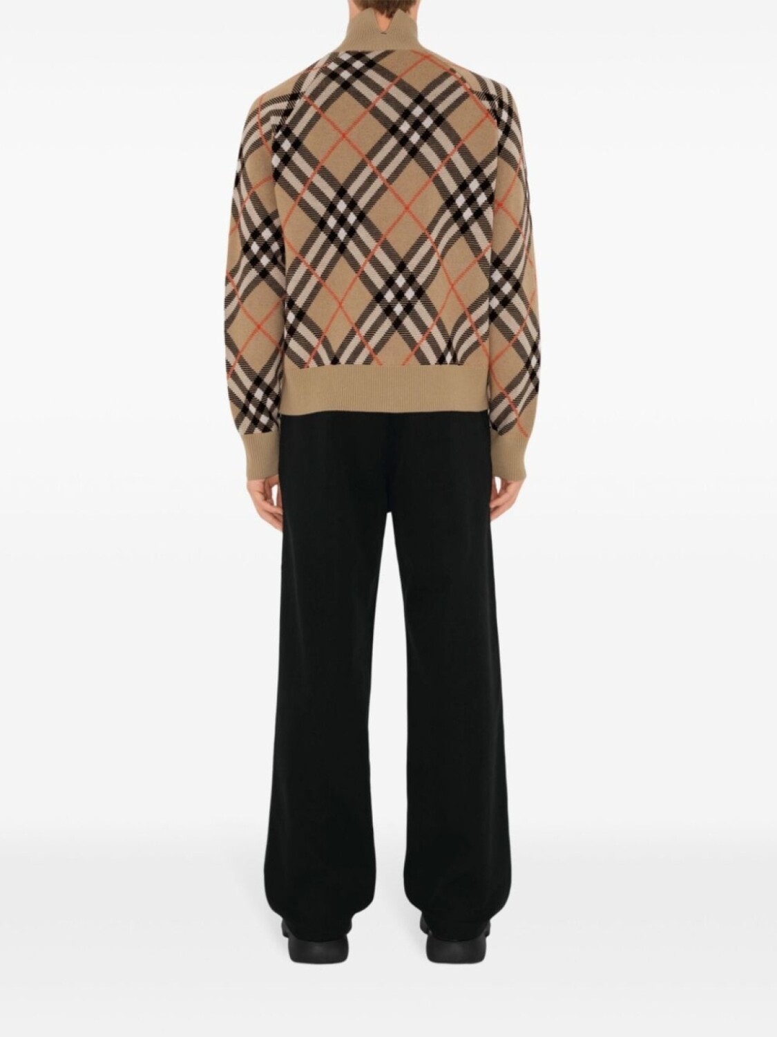 Кардиган Burberry Vintage Check на молнии, нейтральный — фото 4