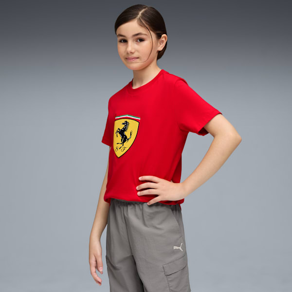 

Футболка для больших детей с автоспортом Scuderia Ferrari Puma, красный
