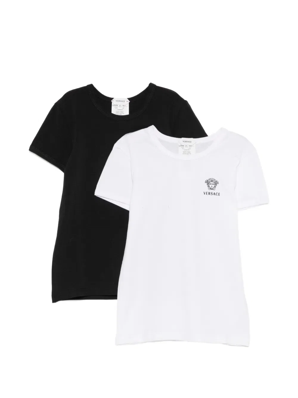 Футболки с принтом Медузы (комплект из двух штук) Versace Kids, черный