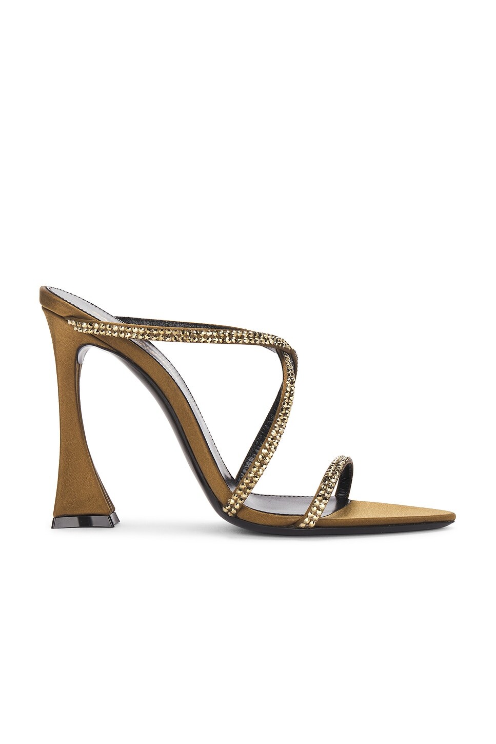 Джиппи сандалии Saint Laurent, цвет Khaki & Crystal Starlight