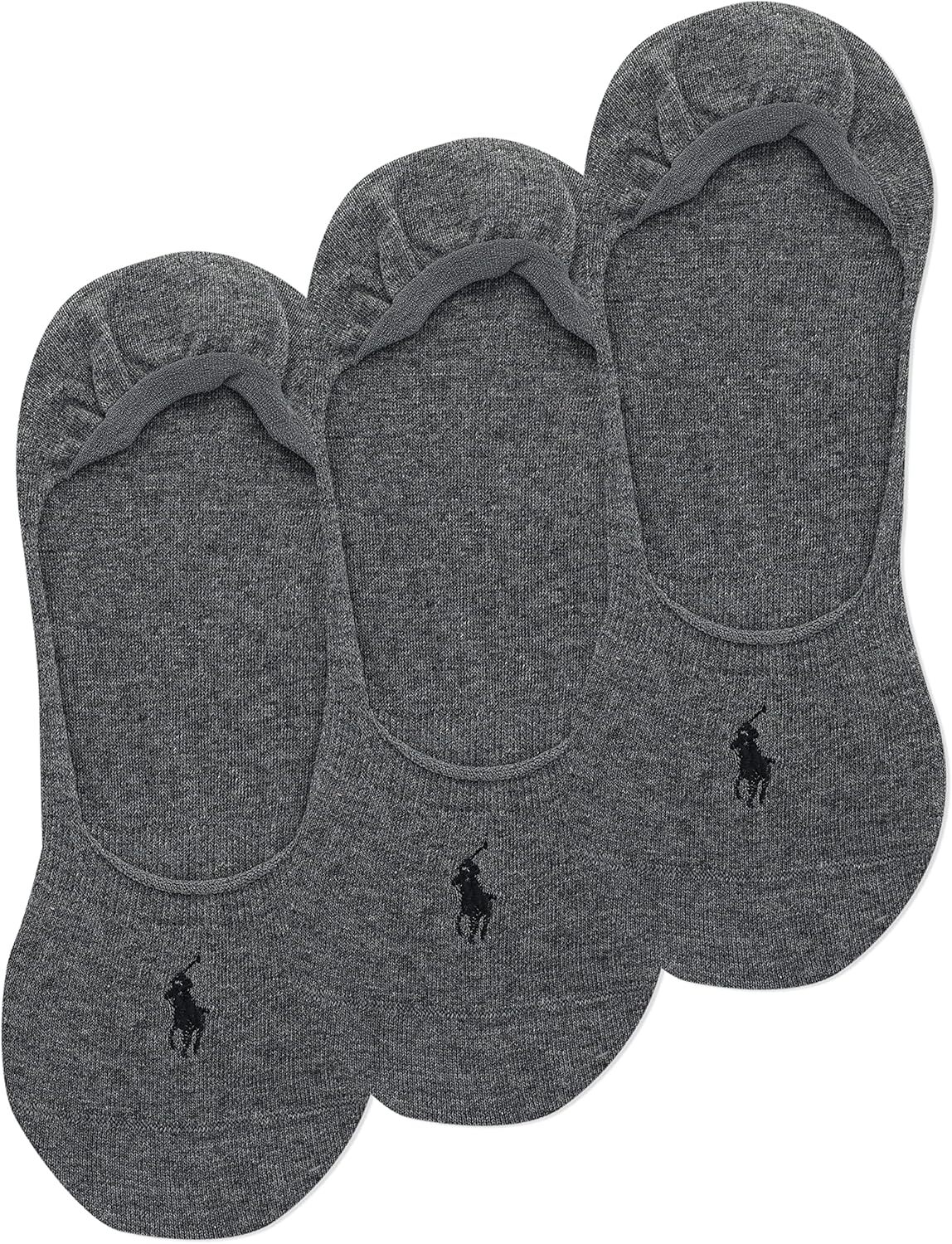 

Polo Ralph Lauren мужские носки для классической обуви - набор из 3 пар - легкий хлопок для комфорта с противоскользящей пяткой, Charcoal