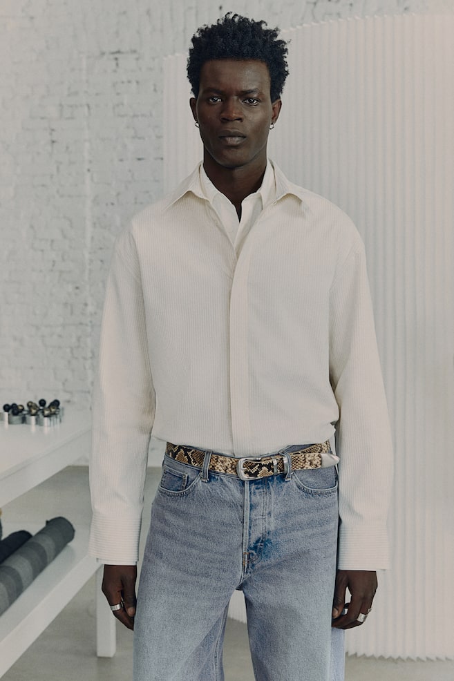 

Жаккардовая рубашка H&M, белый