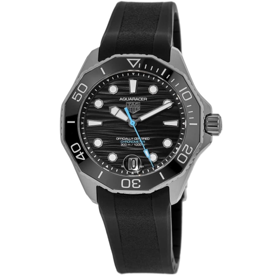 

Tag Heuer Aquaracer Professional 300 Date Automatic с черным циферблатом и резиновым ремешком мужские часы WBP5110.FT6257