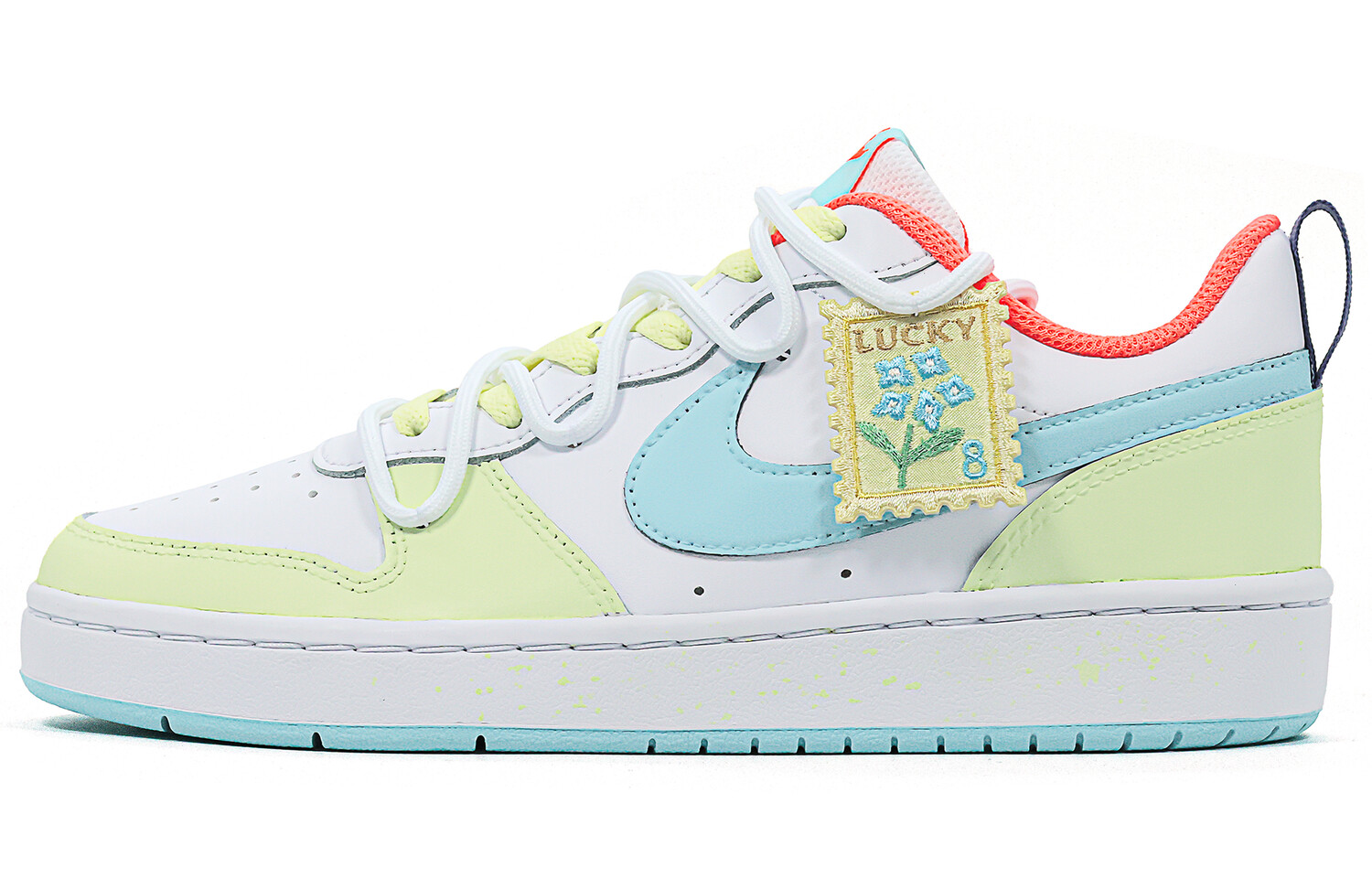 

Кроссовки Nike Court Borough Skateboarding Shoes Women's Low-top White/yellow/blue, красный