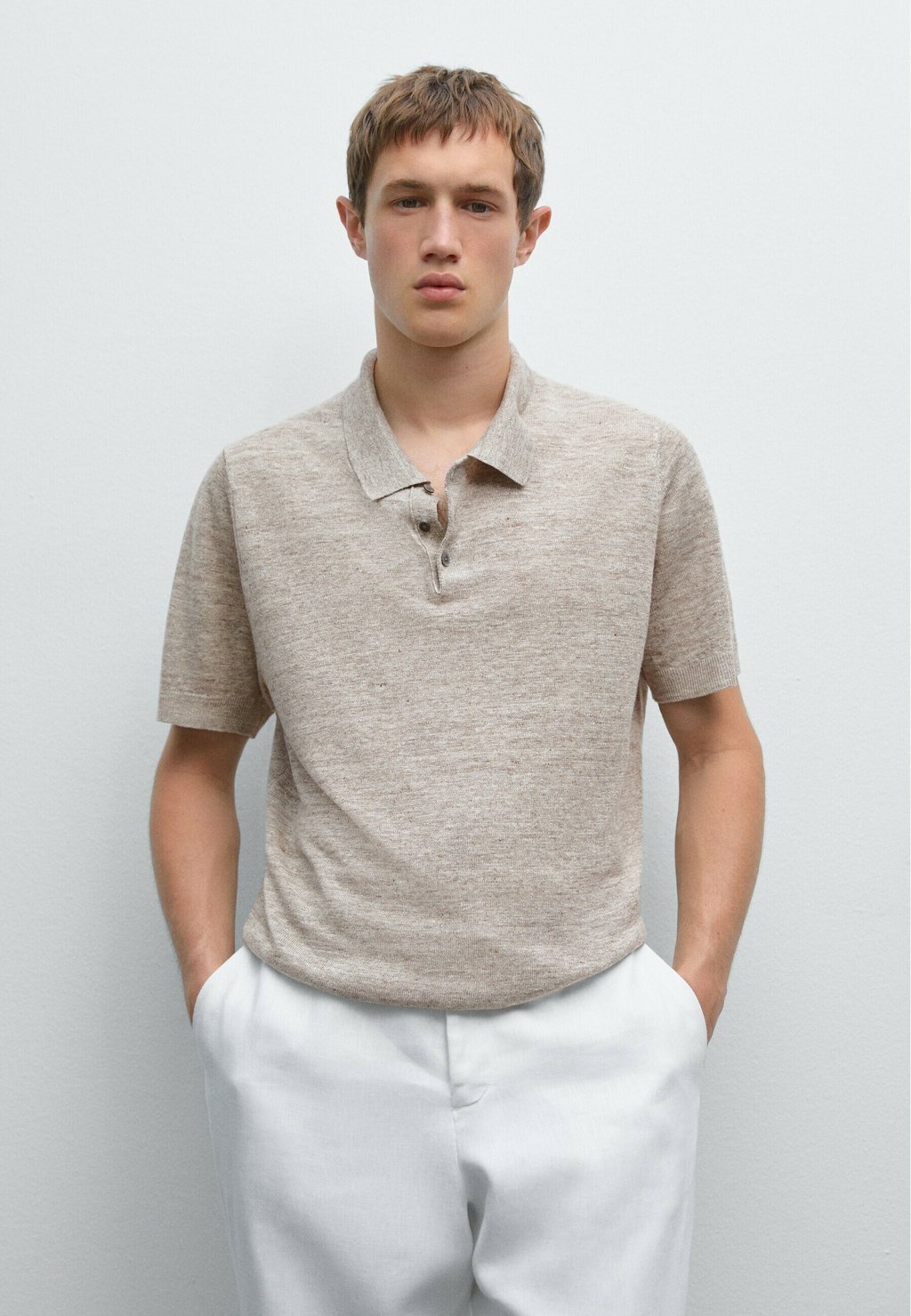 

Рубашка поло MELANGE Massimo Dutti, бежевый