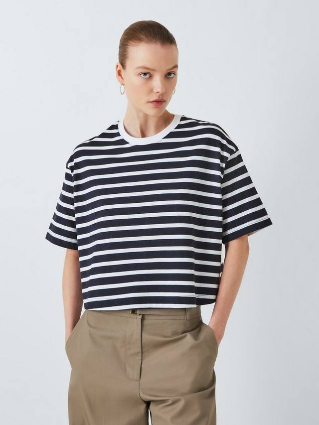 

Футболка свободного покроя в полоску John Lewis, цвет Navy Stripe