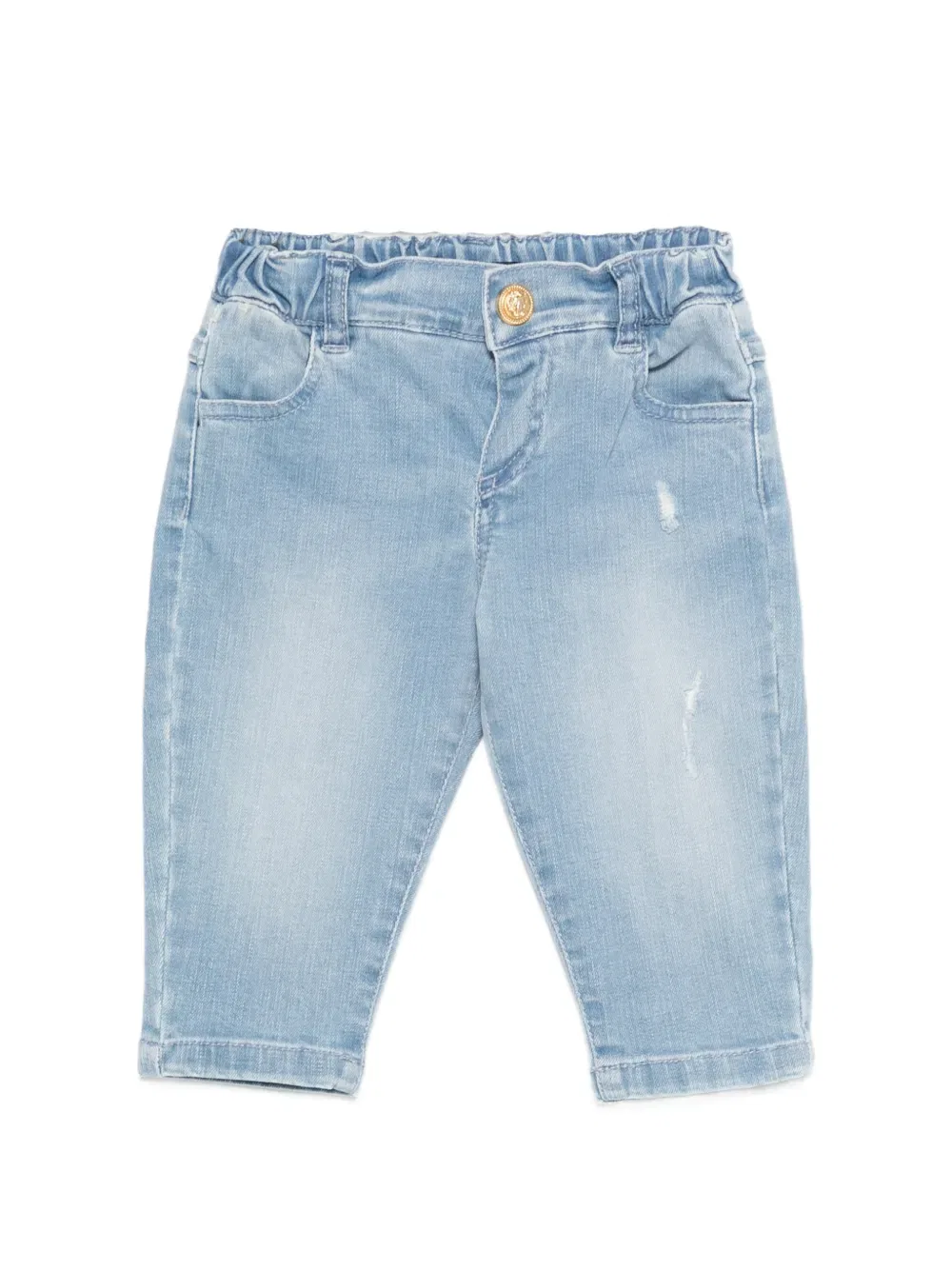 Брюки с эффектом потертости Balmain Kids, синий