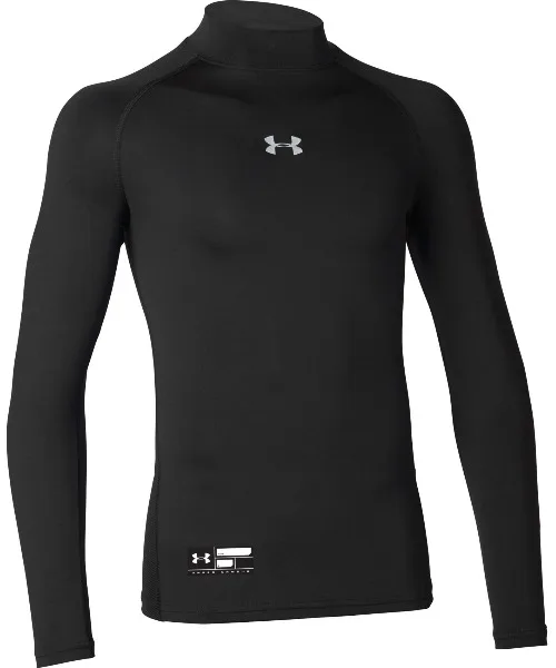Детская компрессионная футболка Heatgear Armour UNDER ARMOUR с длинным рукавом черная