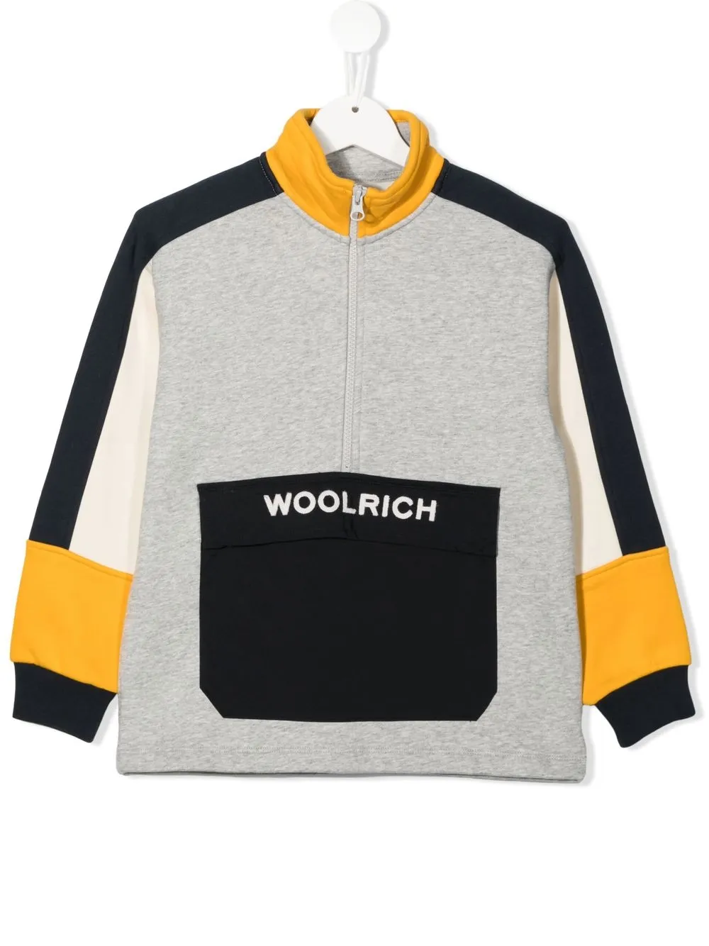 

Толстовка в стиле колор-блок с молнией Woolrich Kids, желтый
