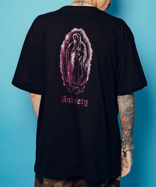 

Футболка, принт Subciety, черный с розовым