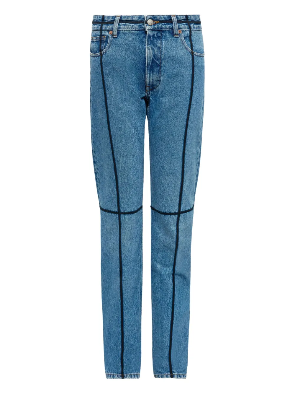 

Джинсы с контрастной строчкой MM6 Maison Margiela, синий