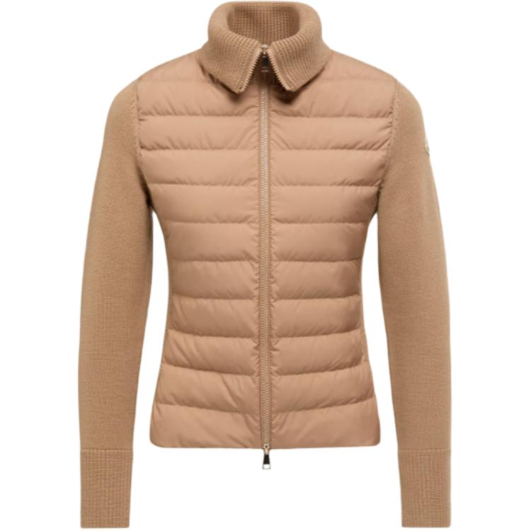 

Moncler Стеганая вязаная утепленная куртка, Beige