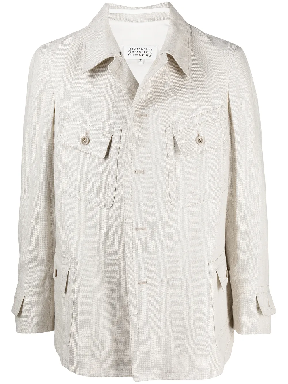

Однобортная куртка-рубашка MAISON MARGIELA, нейтральный