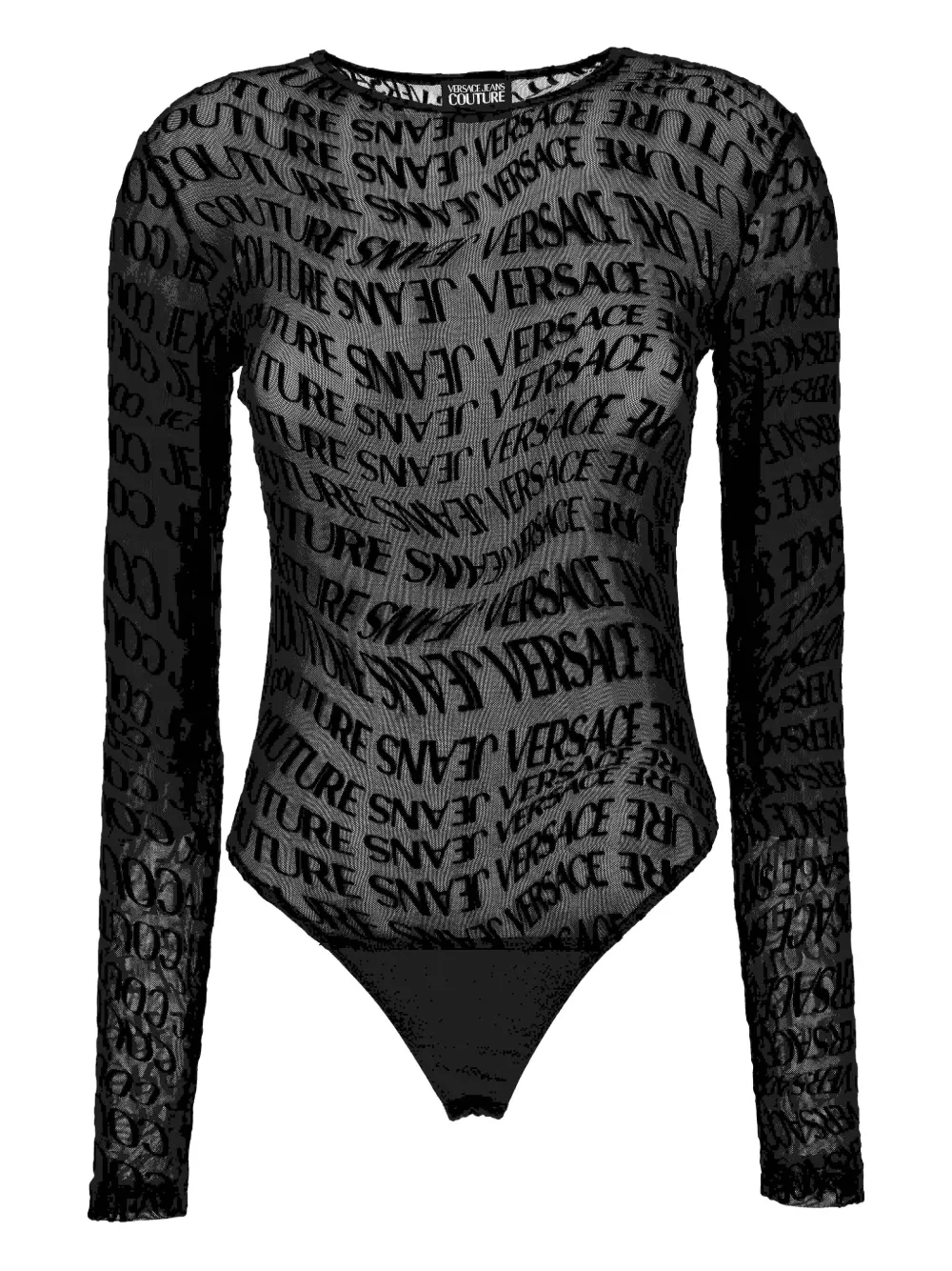 

Сетчатый боди с логотипом Versace Jeans Couture, черный