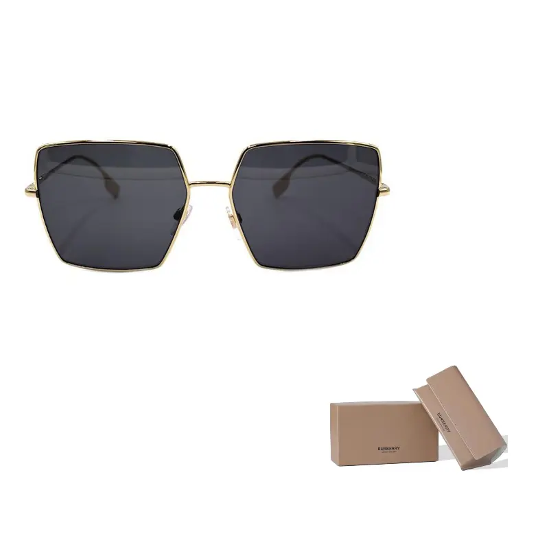 

Burberry Солнцезащитные очки асимметричной формы женские золотые, Gold/Dark Gray