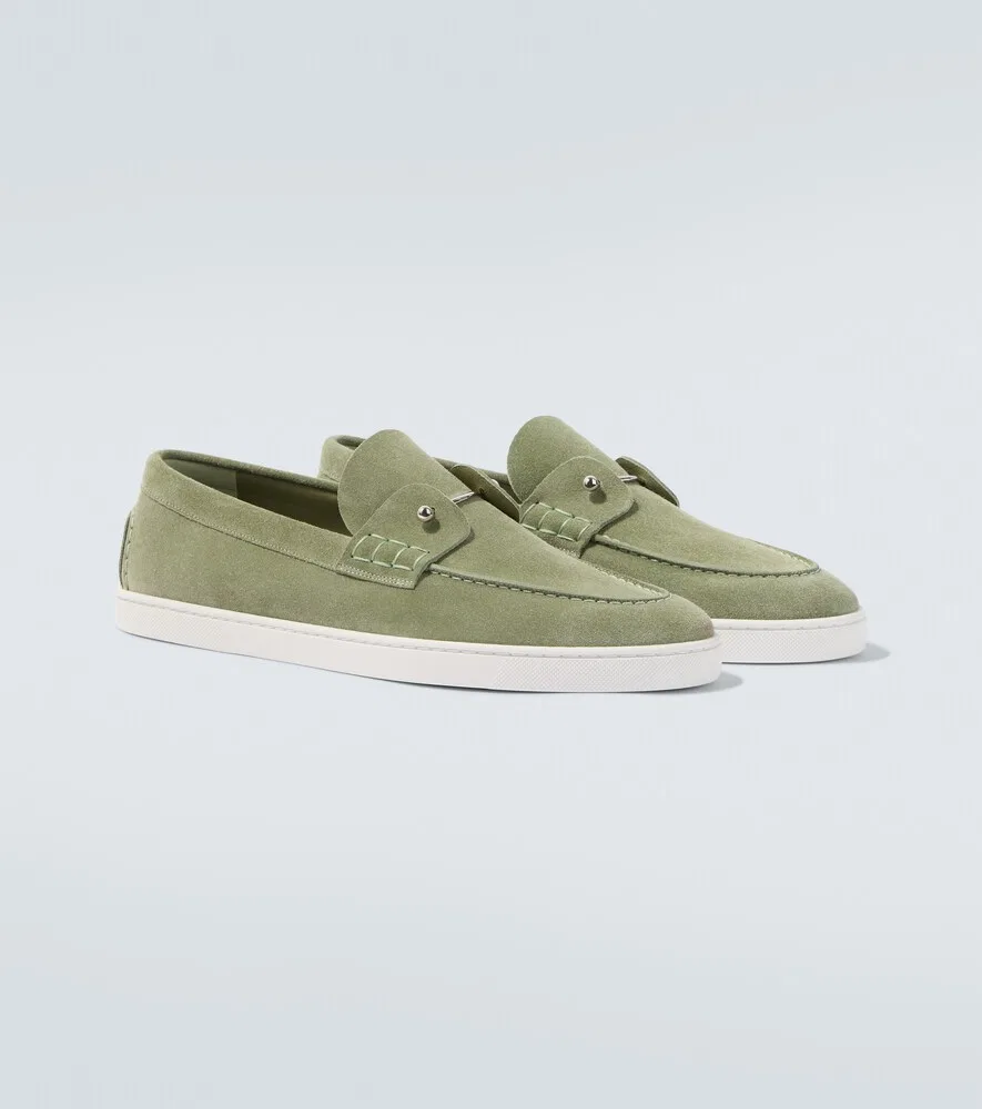 Замшевые туфли-слипоны Chambeliboat Christian Louboutin, зеленый