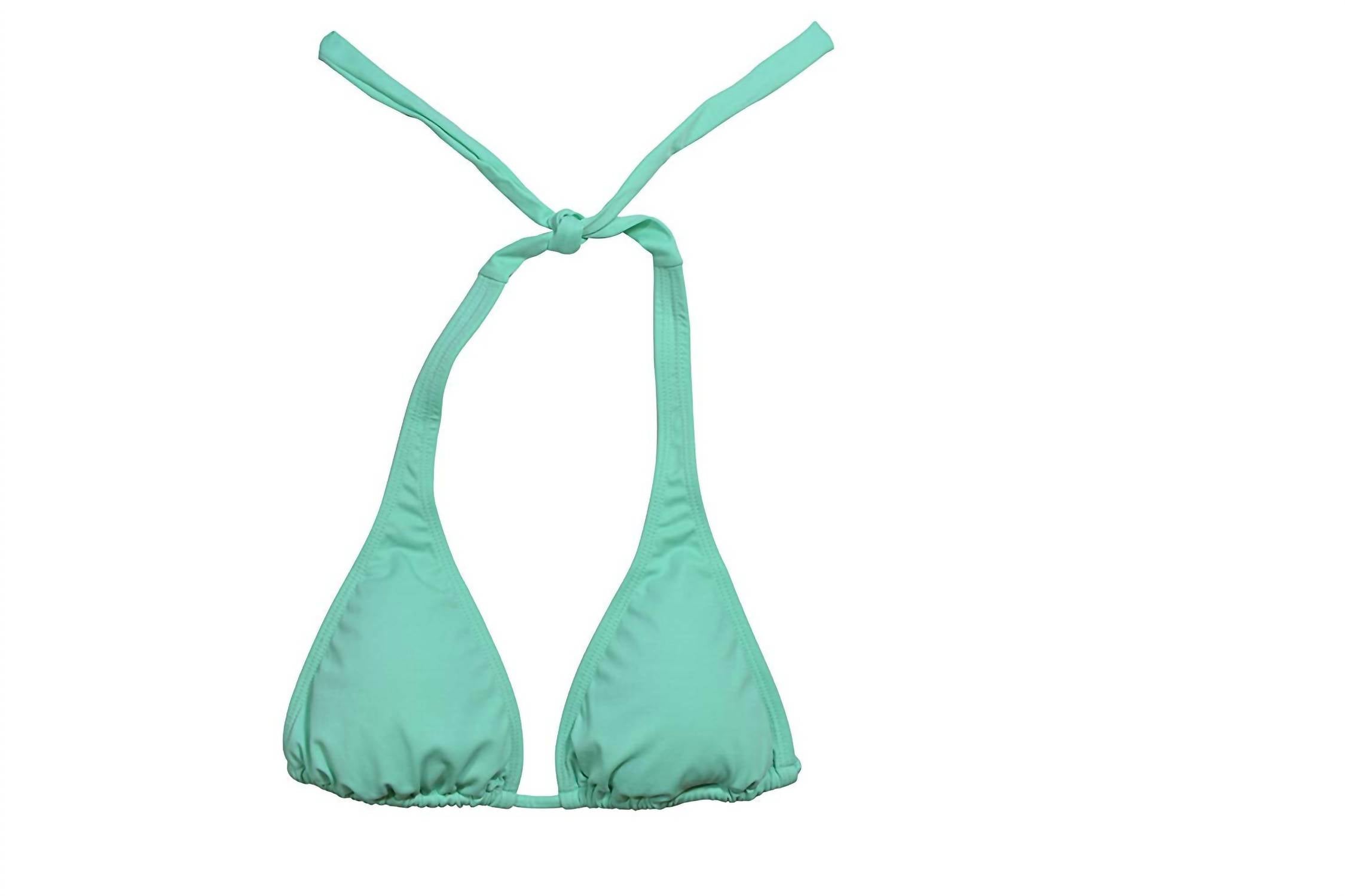 

Pilyq Women Aqua Halter Tie Strap Треугольные чашки Бикини Верх Купальник PQ Swim
